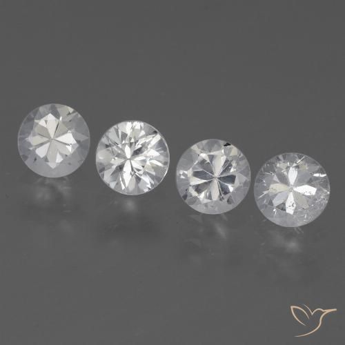 1.72 ct natürliche Weiß Saphir-Edelsteine, Runden, VVS-VS