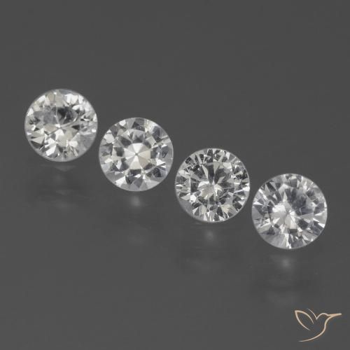 1.54 ct natürliche Klares Weiß Saphir-Edelsteine, Runden, VS