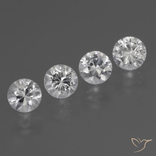 1.73 ct natürliche Weiß Saphir-Edelsteine, Runden, VS