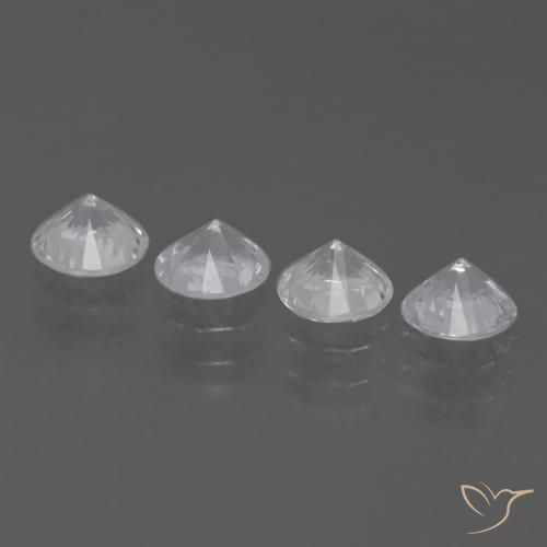 1.73 ct natürliche Weiß Saphir-Edelsteine, Runden, VS