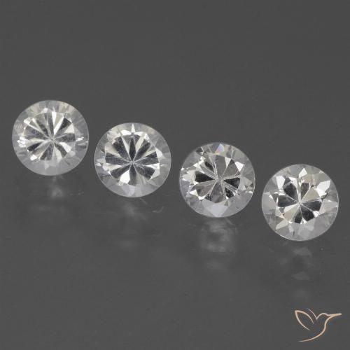 1.74 ct natürliche Klares Weiß Saphir-Edelsteine, Runden, VVS-VS