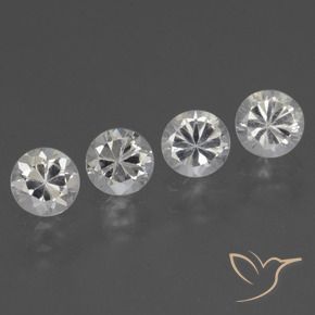 1.74 ct natürliche Klares Weiß Saphir-Edelsteine, Runden, VVS-VS