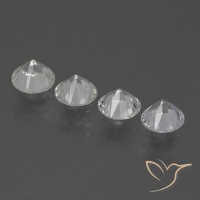 1.74 ct natürliche Klares Weiß Saphir-Edelsteine, Runden, VVS-VS