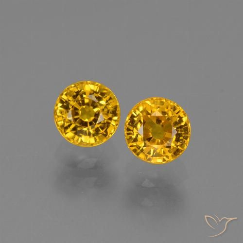 1.56ctw Natürlicher Mittelorange Saphir, Runden, VS