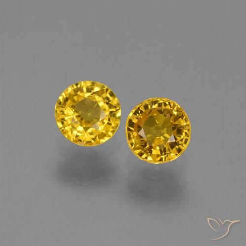1.28ctw Natürlicher Golden Saphir, Runden, VS