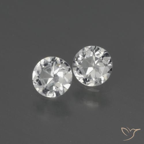 0.74 ct natürliche Klares Weiß Saphir-Edelsteine, Runden, VS