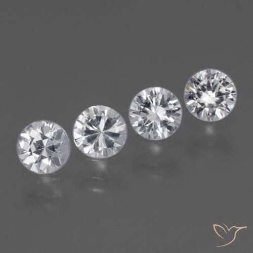 1.50 ct natürliche Klares Weiß Saphir-Edelsteine, Runden, VVS-VS
