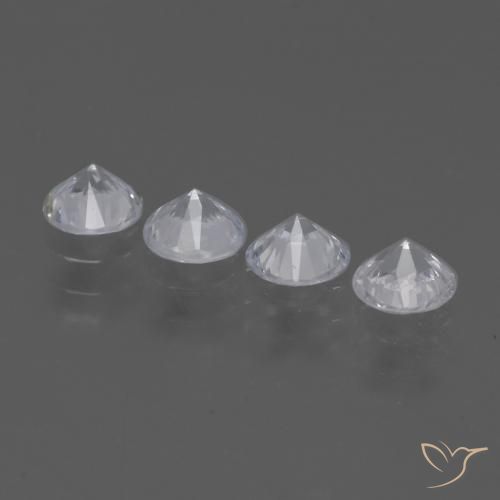 1.50 ct natürliche Klares Weiß Saphir-Edelsteine, Runden, VVS-VS