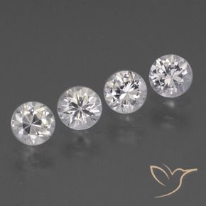 1.60 ct natürliche Weiß Saphir-Edelsteine, Runden, VVS-VS
