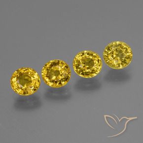2.92 ct natürliche Dunkel gelb Saphir-Edelsteine, Runden, VVS-VS