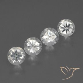 1.64 ct natürliche Weiß Saphir-Edelsteine, Runden, VVS-VS