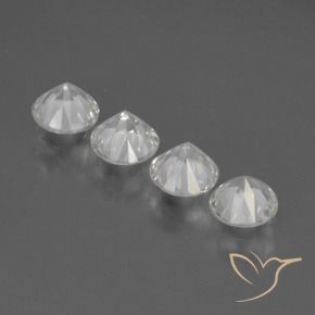 1.64 ct natürliche Weiß Saphir-Edelsteine, Runden, VVS-VS