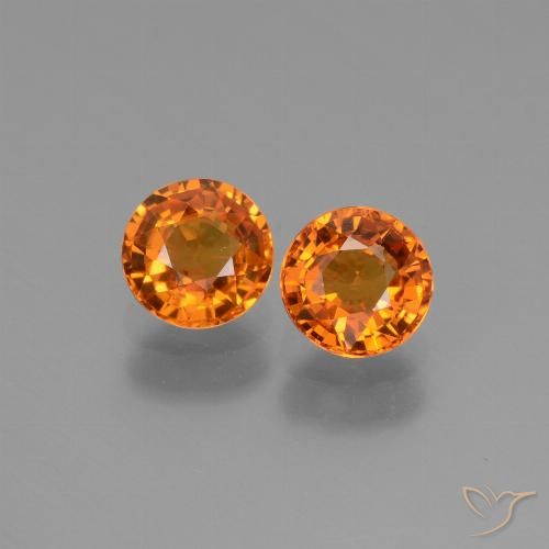 1.32ctw Natürlicher Mitteldunkles Orange Saphir, Runden, VS