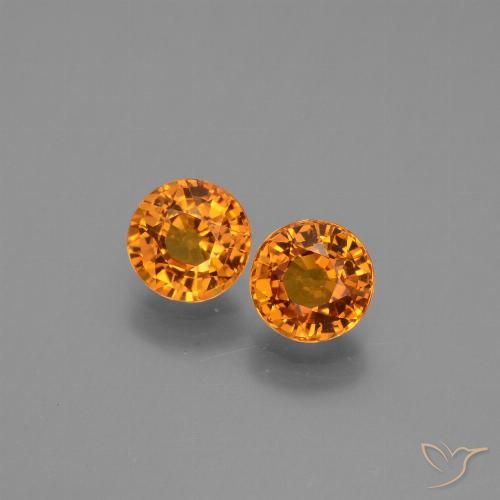 1.38ctw Natürlicher bräunlich-orange Saphir, Runden, VVS-VS