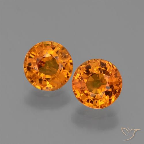 1.33ctw Natürlicher tieforange Saphir, Runden, VS