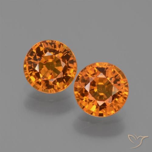 1.39ctw Natürlicher Mitteldunkles Orange Saphir, Runden, VS