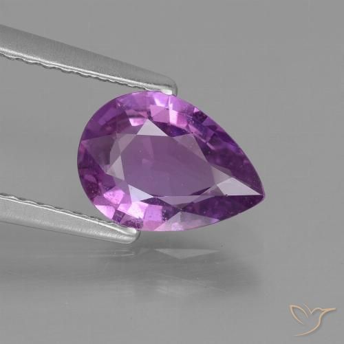 1.42ct Natürlicher Mittelviolett Saphir, Birnenform, VS