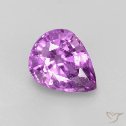 0.98ct Natürlicher Mittelviolett Saphir, Birnenform, VS
