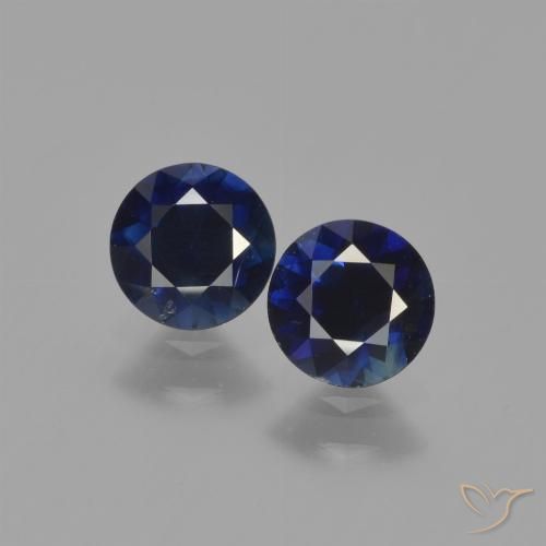 1.20ctw Natürlicher Navy blau Saphir, Runden, VS