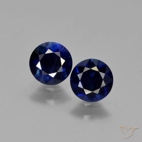 1.22ctw Natürlicher Navy blau Saphir, Runden, VS