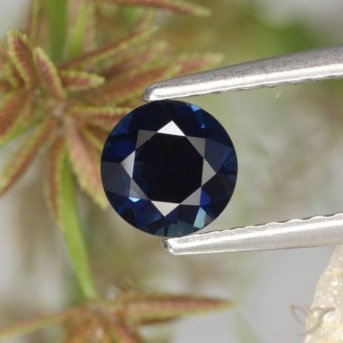 0.62ct Natürlicher Navy blau Saphir, Runden, VS