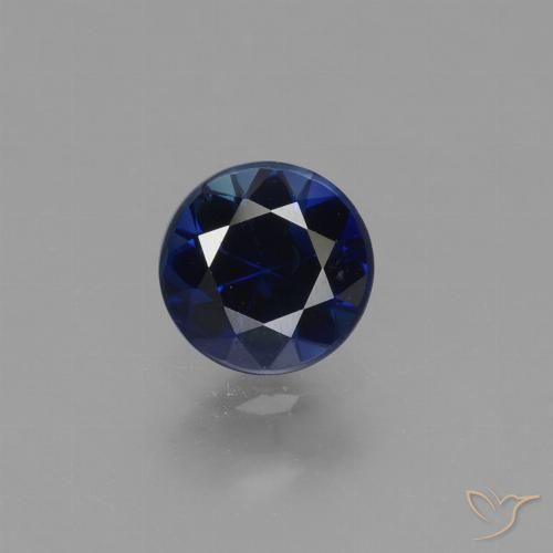 0.69ct Natürlicher Navy blau Saphir, Runden, VS
