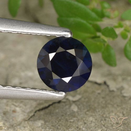 0.56ct Natürlicher dunkelblau Saphir, Runden, VS