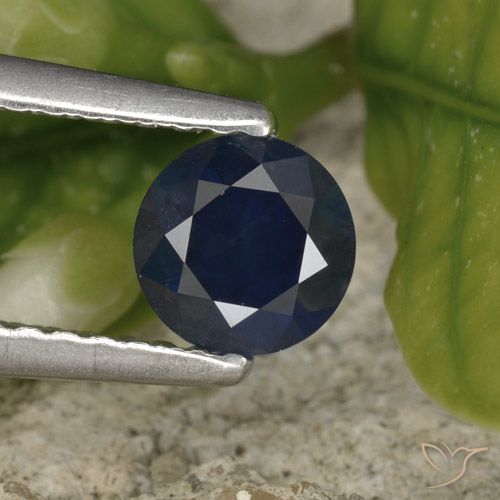 0.61ct Natürlicher tiefblau Saphir, Runden, VS