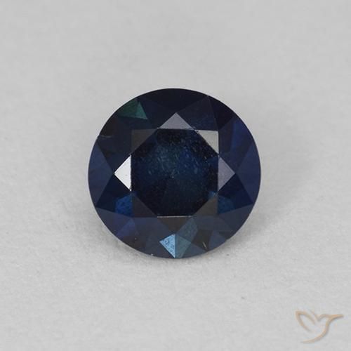 0.62ct Natürlicher dunkelblau Saphir, Runden, VS