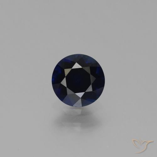 0.73ct Natürlicher dunkelblau Saphir, Runden, VVS-VS
