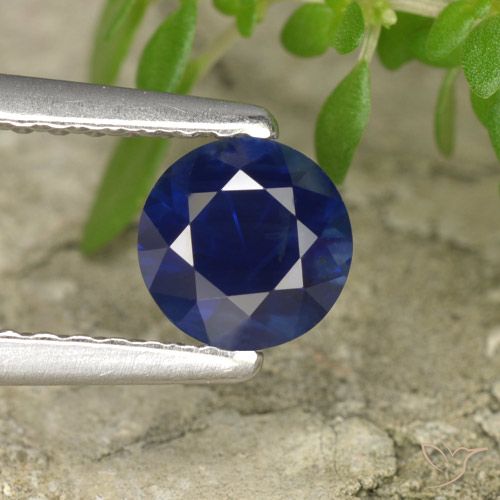 0.60ct Natürlicher Navy blau Saphir, Runden, VS