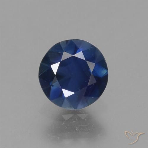 0.77ct Natürlicher dunkelblau Saphir, Runden, VS