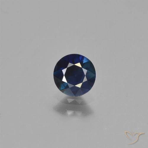 0.65ct Natürlicher dunkelblau Saphir, Runden, VS