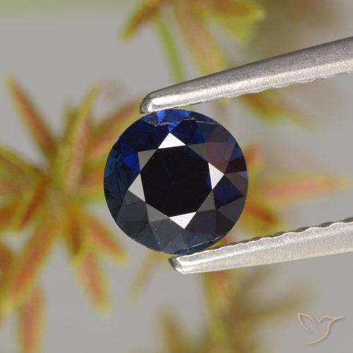 0.59ct Natürlicher tiefblau Saphir, Runden, VVS
