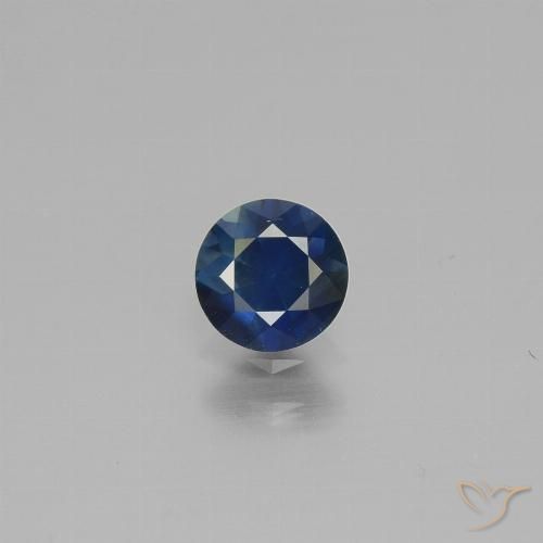 0.62ct Natürlicher dunkelblau Saphir, Runden, VS