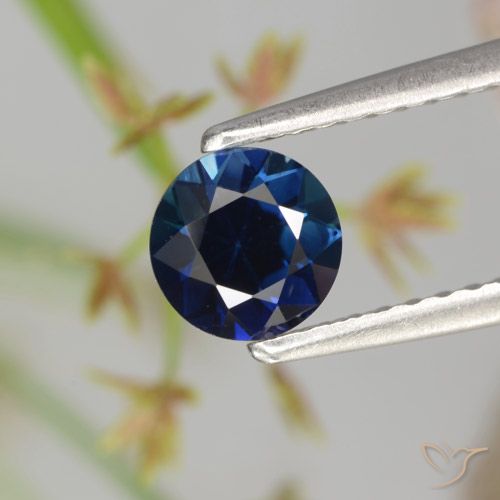 0.62ct Natürlicher Navy blau Saphir, Runden, VVS-VS