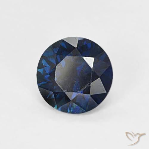 0.65ct Natürlicher Mitternachtsblau Saphir, Runden, VVS-VS