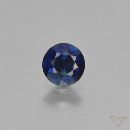 0.54ct Natürlicher dunkelblau Saphir, Runden, VVS-VS