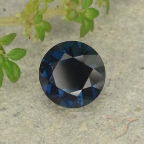9,17 ctw natürlicher Schwarz Blau Saphir, Runden, VVS-VS