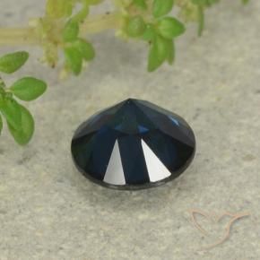 9,17 ctw natürlicher Schwarz Blau Saphir, Runden, VVS-VS
