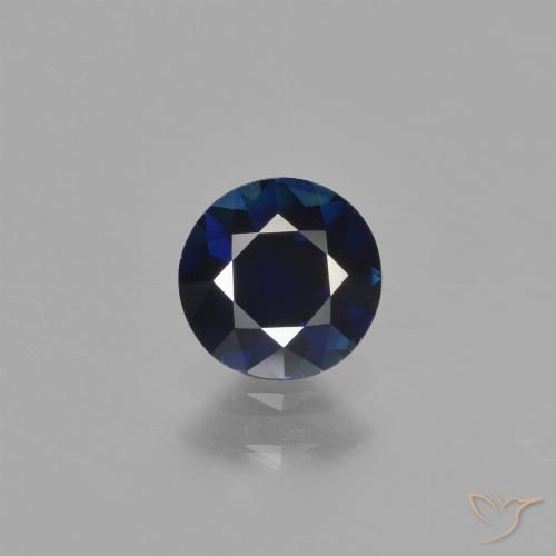 0.76ct Natürlicher tiefblau Saphir, Runden, VVS-VS