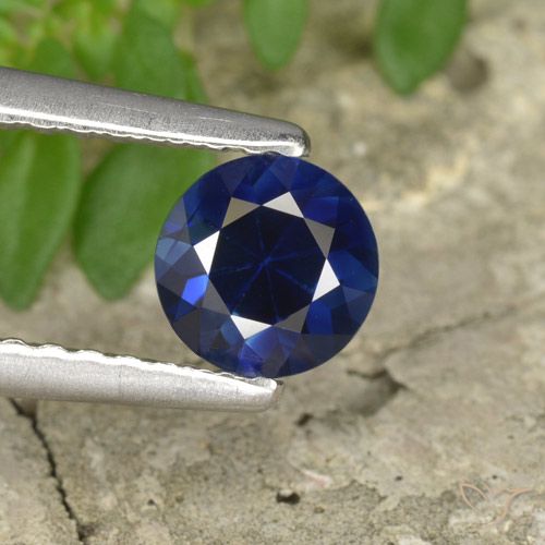 0.58ct Natürlicher Dämmerungsblau Saphir, Runden, VVS-VS