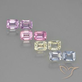 2.25 ct natürliche Mehrfarbig Saphir-Edelsteine, Oktagonschliff, VS