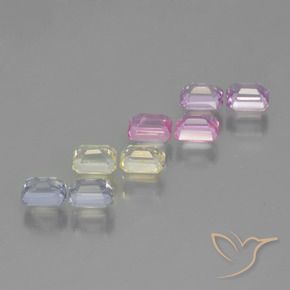 2.25 ct natürliche Mehrfarbig Saphir-Edelsteine, Oktagonschliff, VS