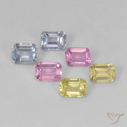 1.81 ct natürliche Mehrfarbig Saphir-Edelsteine, Oktagonschliff, VS