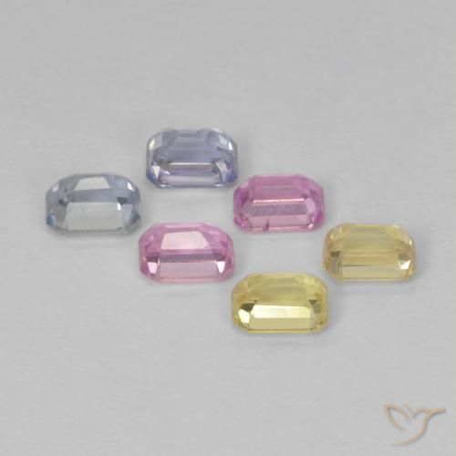 1.81 ct natürliche Mehrfarbig Saphir-Edelsteine, Oktagonschliff, VS