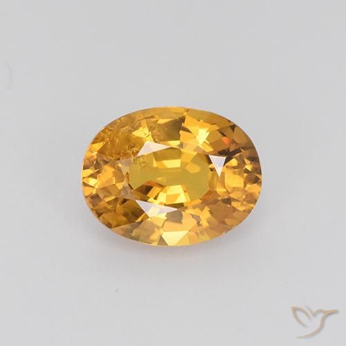 1.53ct Natürlicher Dunkelorange-Gold Saphir, Oval, VS