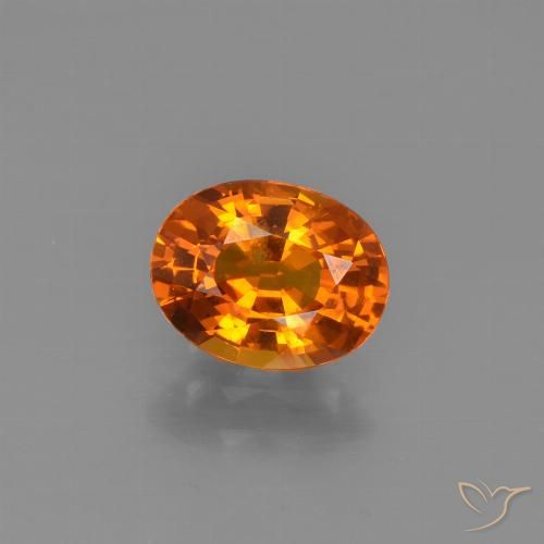 1.69ct Natürlicher Mitteldunkles Orange Saphir, Oval, VS-SI
