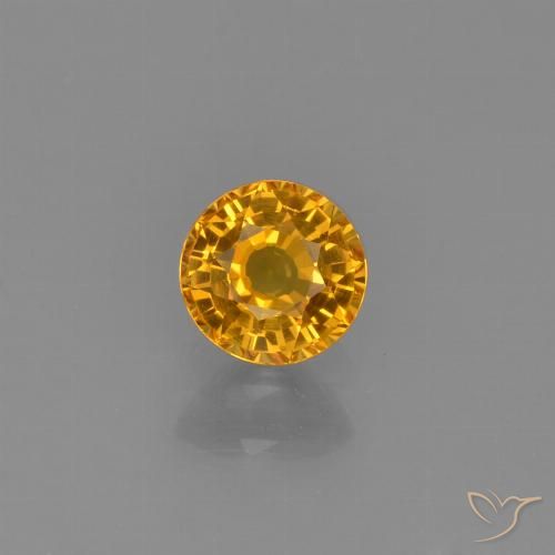 0.59ct Natürlicher Dunkelorange-Gold Saphir, Runden, VVS