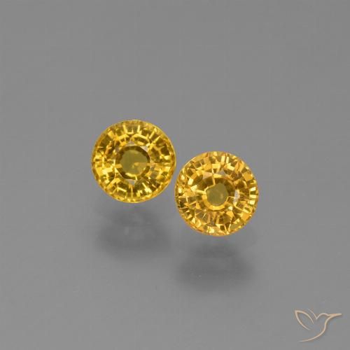 1.29ctw Natürlicher Mittelgold Saphir, Runden, VVS-VS